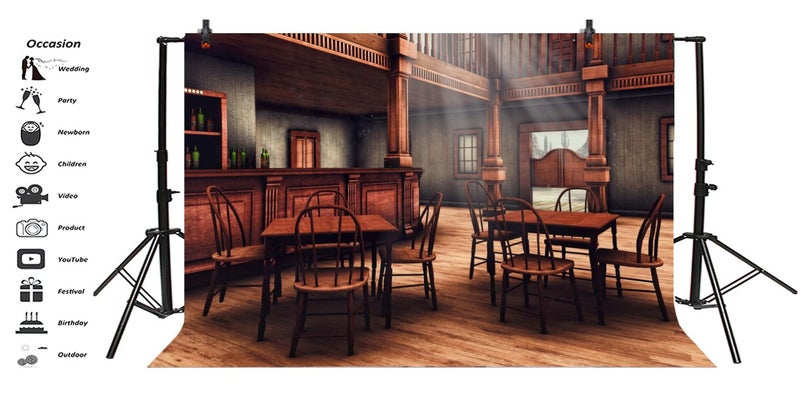 Yeele 10x8ft Wild West Backdrop Vintage Western Cowboy Saloon Bar Background Kids Adult Photo Booth Shoot Vinyl Studio Props - Image 3